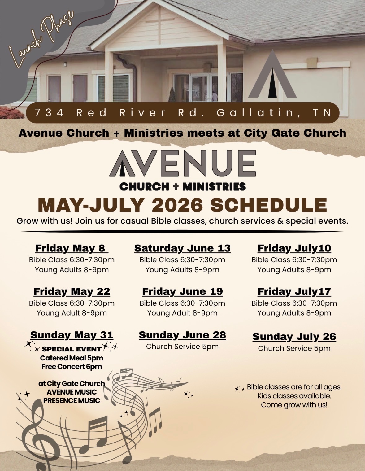 Avenue Church schedule